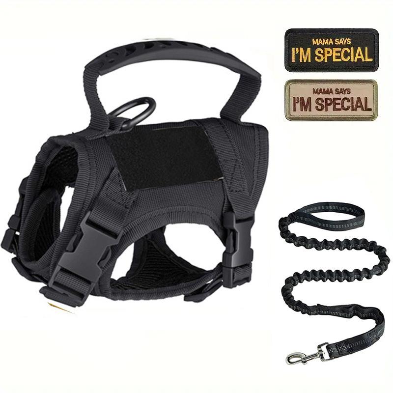 Tactical Cat Harness Leash Set for Walking Adjustable Cat Dog Vest Harness with Soft Mesh Padding Rubber Handle  Cat Harness