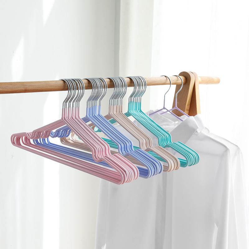 5/10/20 PCS Kids Clothes Hanger Racks Metal + PVC Plastic Candy Color Hangers Non-slip Coats Hanger Baby Clothing Organizer