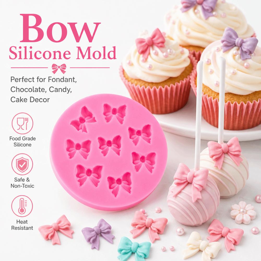 Mini Bows Silicone Fondant Molds Bowknot Chocolate Candy Baking Mold Cake Pop Accessories  Kitchen
