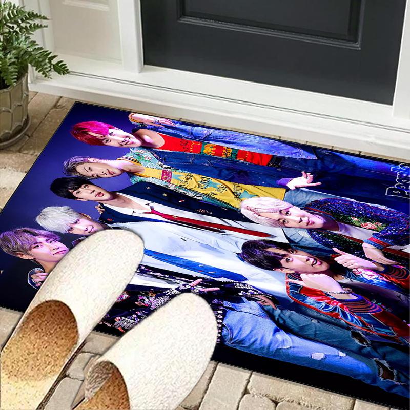 Colorful kpop Artwork Office Rug Chair Mat, Game Carpet, Suitable for Front Door, Bedroom, Living Room, Desk, Holiday Gift