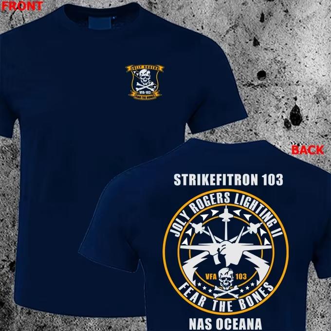 NEU Navy VFA-103 Jolly Rogers T-Shirt HQ Design Lässig Rundhals Baumwoll-T-Shirt Herren-T-Shirt Schwarz Lässig Baumwoll-T-Shirt
