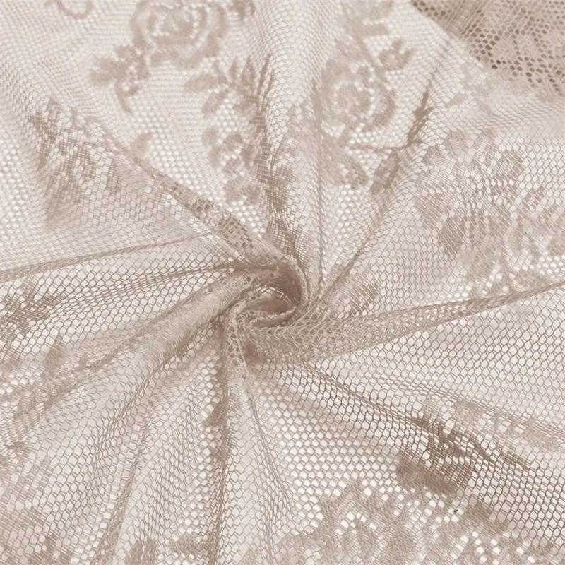 1pc Romantic Lace Sheer Curtain Flower Lace Window Curtains for Living Room Bedroom Home Window Screening Rod Pocket