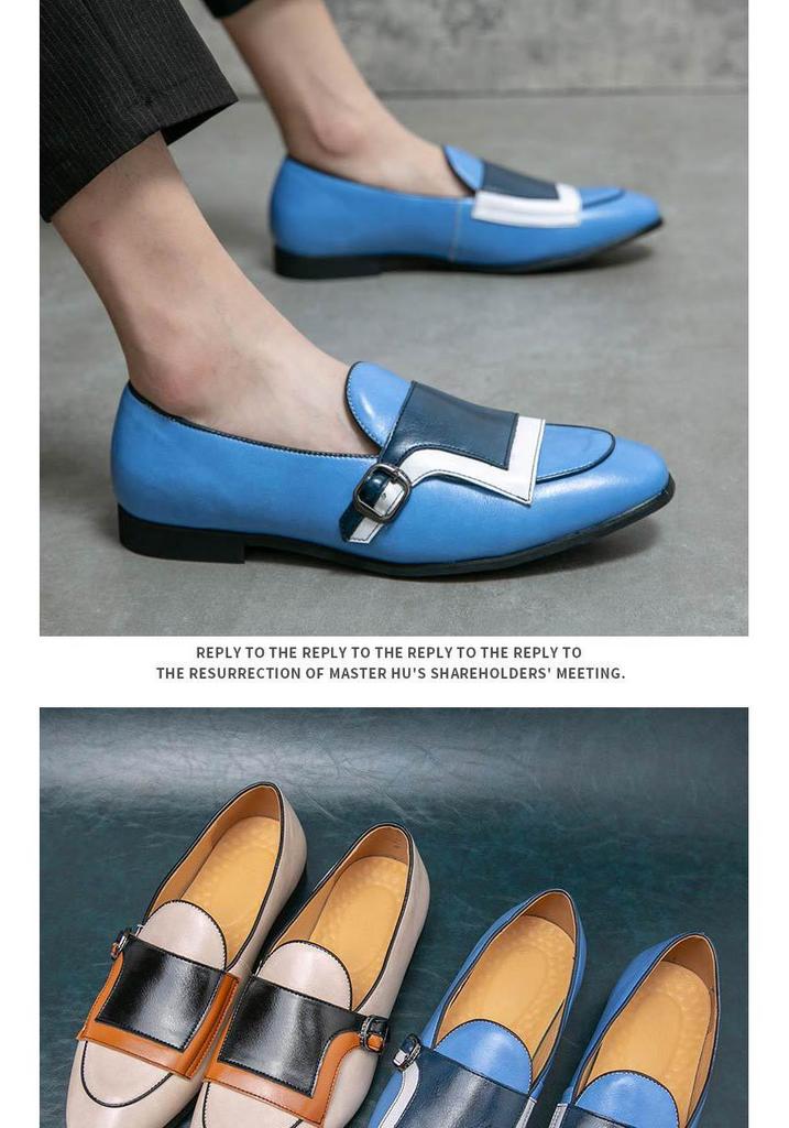 Men's Large Size Slip-on Leather Loafers - Size 48 Trendy Pull-on Driving Shoes