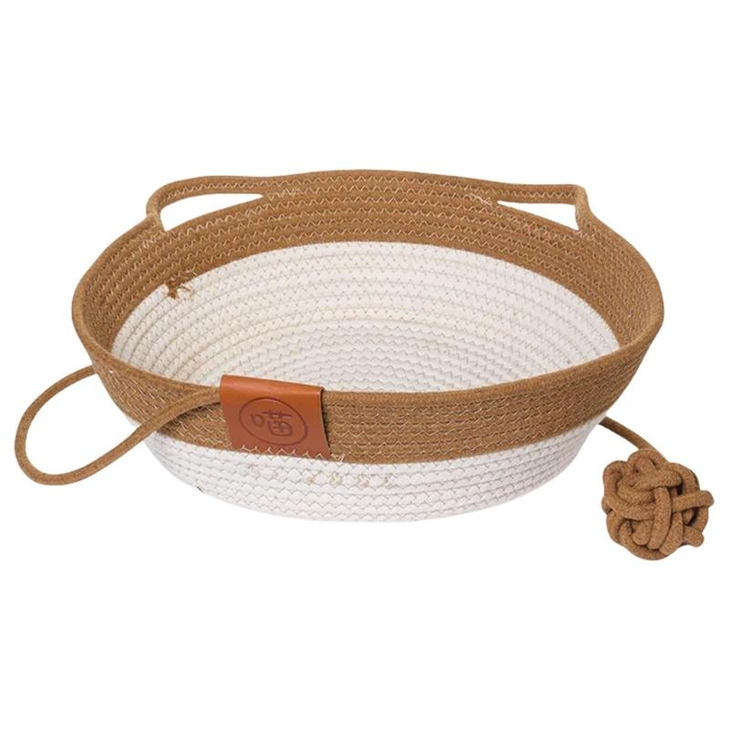 Cats Play Basket Bed Stylish Nest for Small Puppy Kittens Cartoon Kittens Mat Pet Bed Scratch Resistant for Household