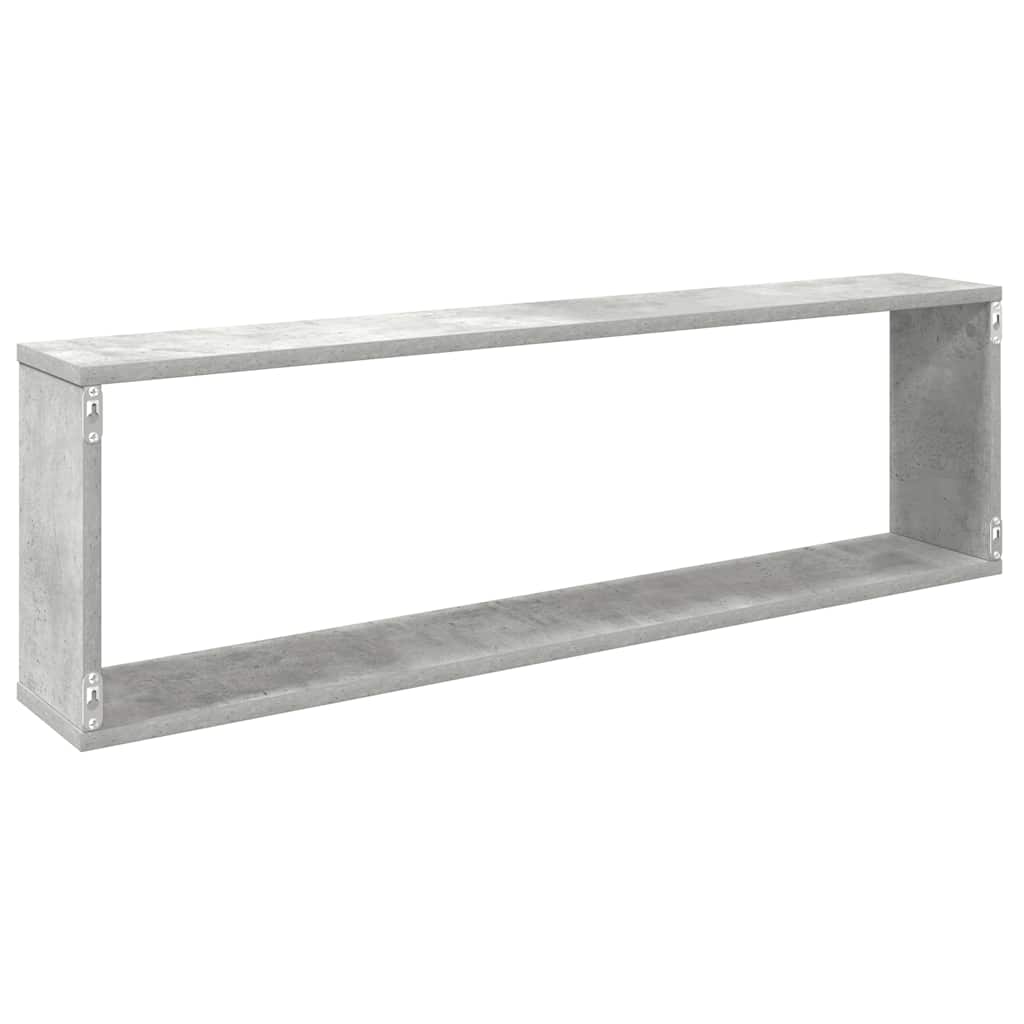 Cube Shelves 2 pcs Concrete Grey 100 x 15 x 30 cm Engineered Wood