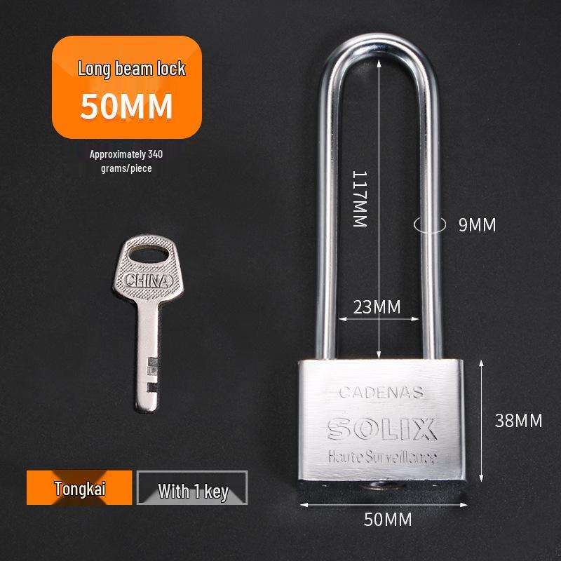 Extended Padlock Cabinet Lock, Long Beam & Handle, U-Shaped Household Door Lock