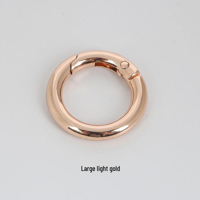 Metal Round Single Ring Buckle Hook Keychain - Bags & Luggage Accessories