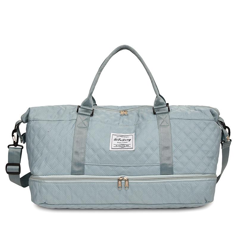 Short-distance Sports Bag Casual Simple Diamond Belt Shoe Storage Handheld Travel Bag Dry Wet Separation Fitness Bag