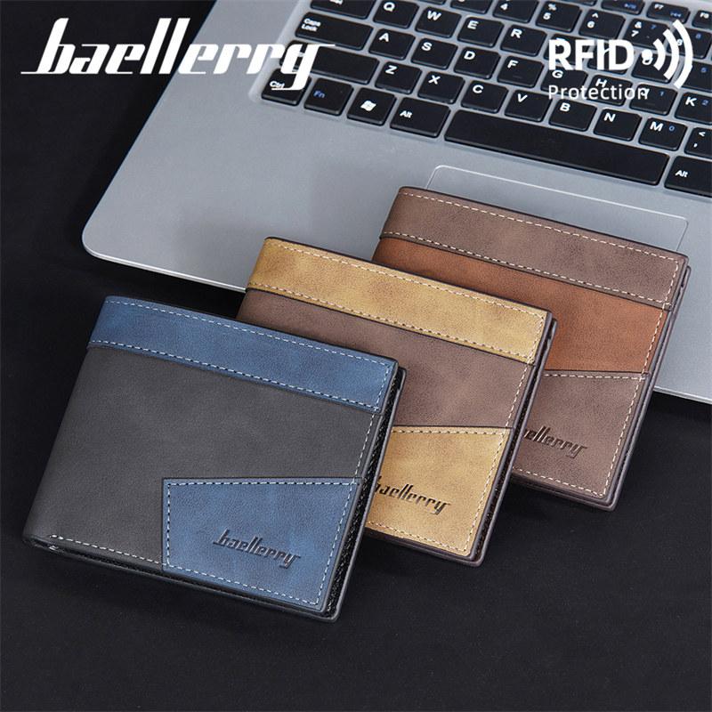 Baellerry Peněženky s ochranou proti RFID pro muže, držitel na vizitky, módní pánská peněženka