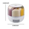 Food Grain Storage Container 6 Grid Rice Dispenser Rotatable Sealed Grain Food Storage Box Large
