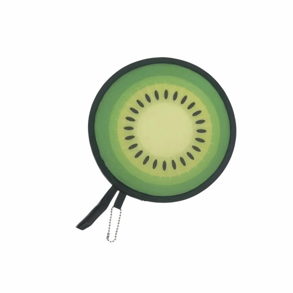 Portable Round Foldable Hand Fans Fruit Style Pocket Fans Cute Handheld Folding Fan Summer Events Kiwi