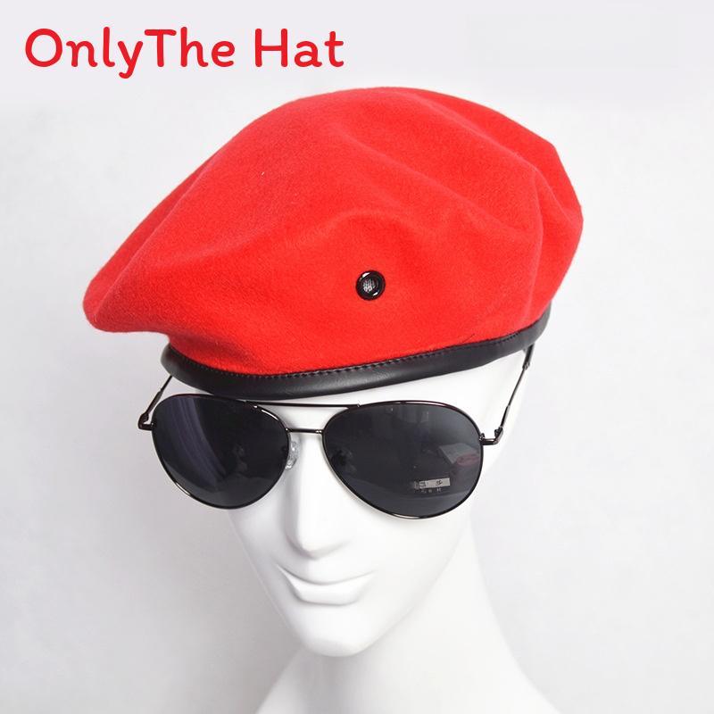 Marvel Logo Wool Beret Hat With Retro British Style And Uv Sunshade For Adults