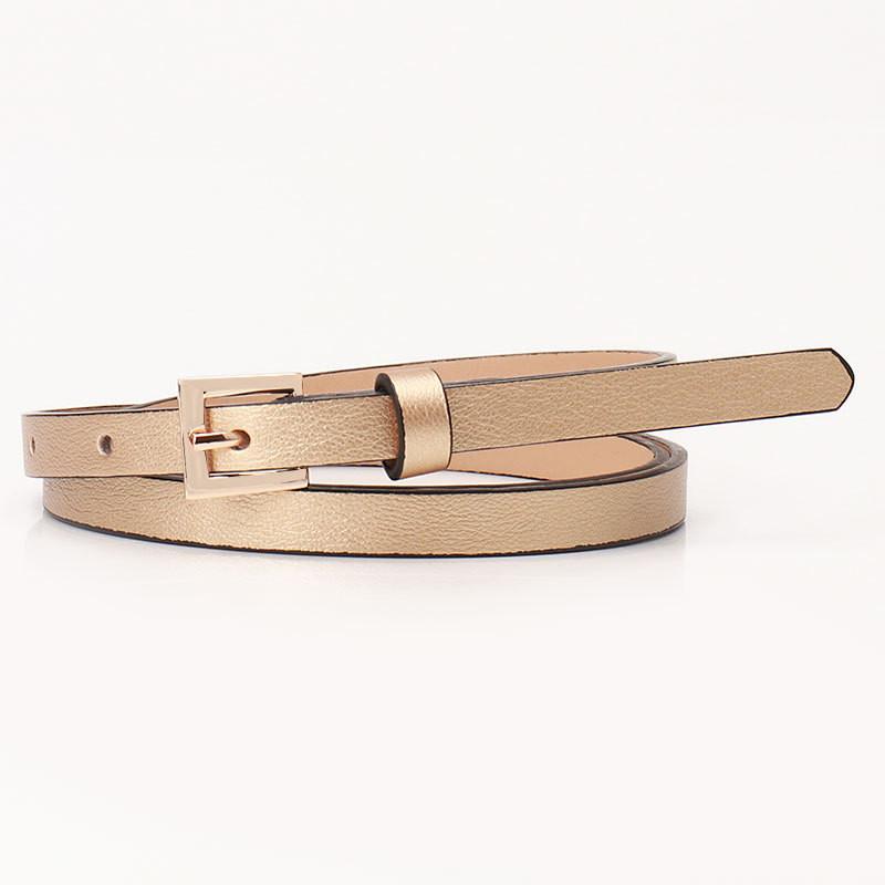 Fashion Minimalist Small Square Buckle Belt For Women With Alloy Pin Closure For Dress And Coat Accessory
