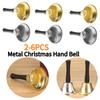 2-6PCS Santa Claus Handbell Metal Christmas Hand Bell Christmas Decoration Supplies Xmas New Year Party Celebrate Rattle
