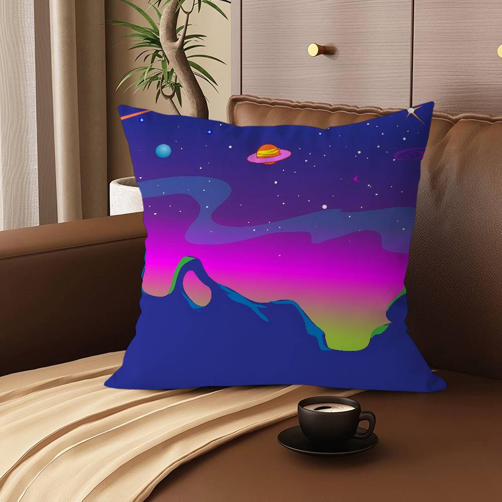 Weltraum Sternenhimmel Cartoon Dekorativ Raumästhetik Kissenbezug Heimdeko Schlafzimmer Sofa Bett Couch Kissenbezug 45x45