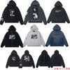 Unisex Oversized Streetwear Hooded Zip-Up Sweatshirt With Vintage Print Cotton Pullover Teens Adults