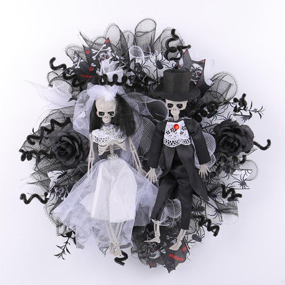 Simulation Skeleton Bride and Groom Garland  Halloween Party Decoration