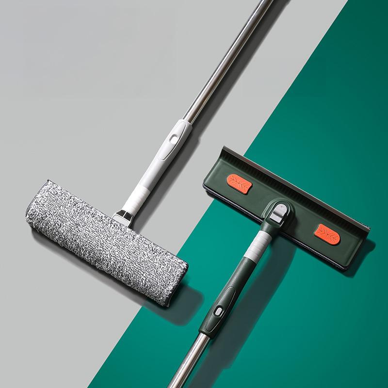 144/206CM Removable Window Cleaning Brush with Silicone Scraper Long Handle Clean Mop for Glass Floor Car Home Cleaning Tool