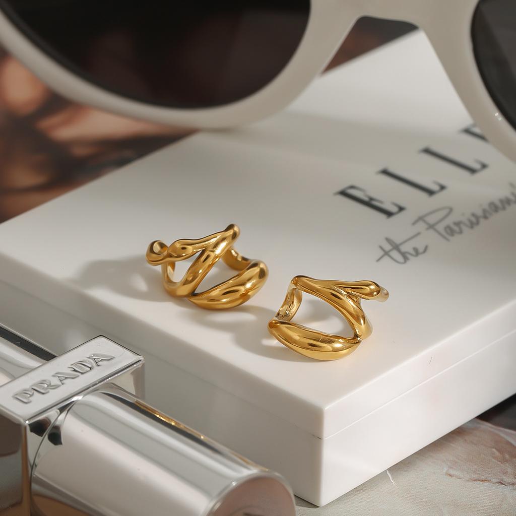 European and American titanium steel earrings earrings light luxury without holes earrings stainless steel