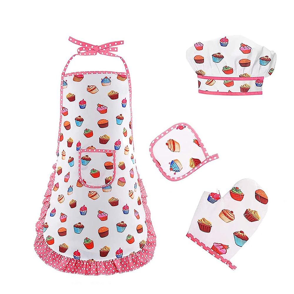Non-Toxic Pretend Play Apron Cooking Tool Model Set Role Playing Kitchen Toy Play House Early Education Toys Gifts For Children Kids Children
