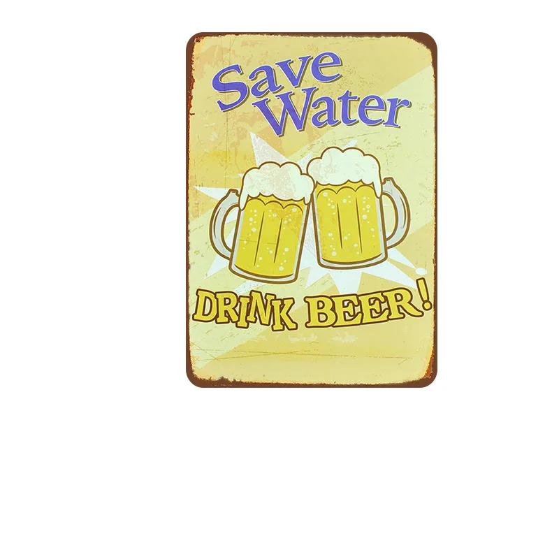 Beer Cheers Tin Sign Vintage Wall Plate Painting Decor Bar Pub Restaurant Kitchen Pin Up Metal Signs Crafts Decorative Plaque