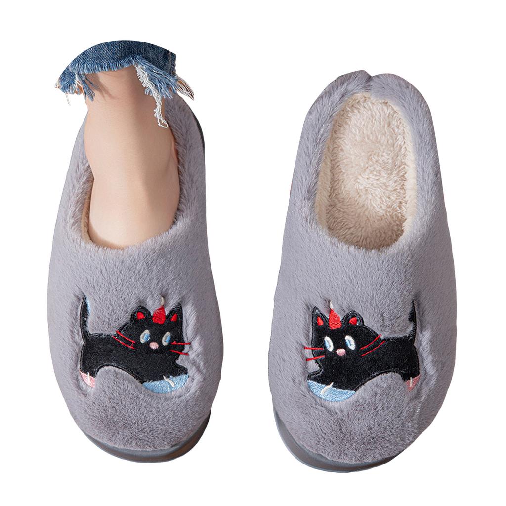 Winter Cartoon Cat Cotton Slippers Comfortable Indoor Home Fashion Thick Soled Non Slip Plush Warm Anime Slippers for Women