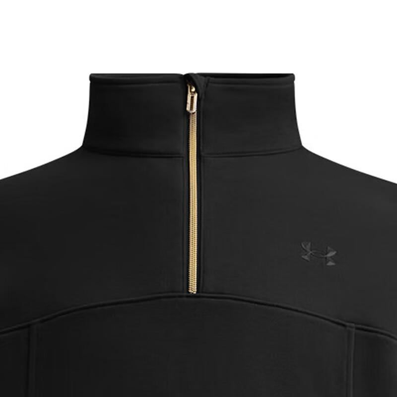Under Armour Casual Sports Series Half-Zip Fashion Simple Stand Collar Pullover Logo Sweatshirt Men Sweatshirt Black 6006005-001
