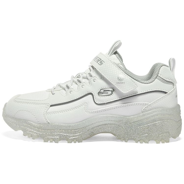 Skechers Girls Velcro Light-Up Casual Shock Absorbing Durable Low-Top Sneakers Kids sneakers Silver 319034L-WSL 37