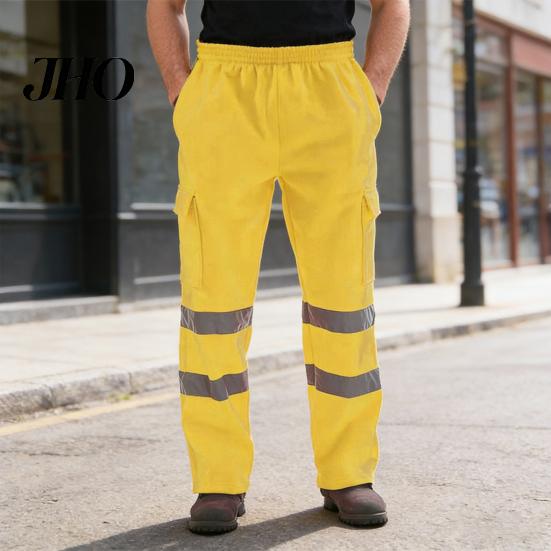 Pantaloni Resistenti agli Strappi da Lavoro Vita Elastica Tessuto Resistente agli Strappi Alta Visibilità Caldi Pantaloni Strisce Riflettenti a Doppio Strato Sicurezza Indumenti da Lavoro Robusti