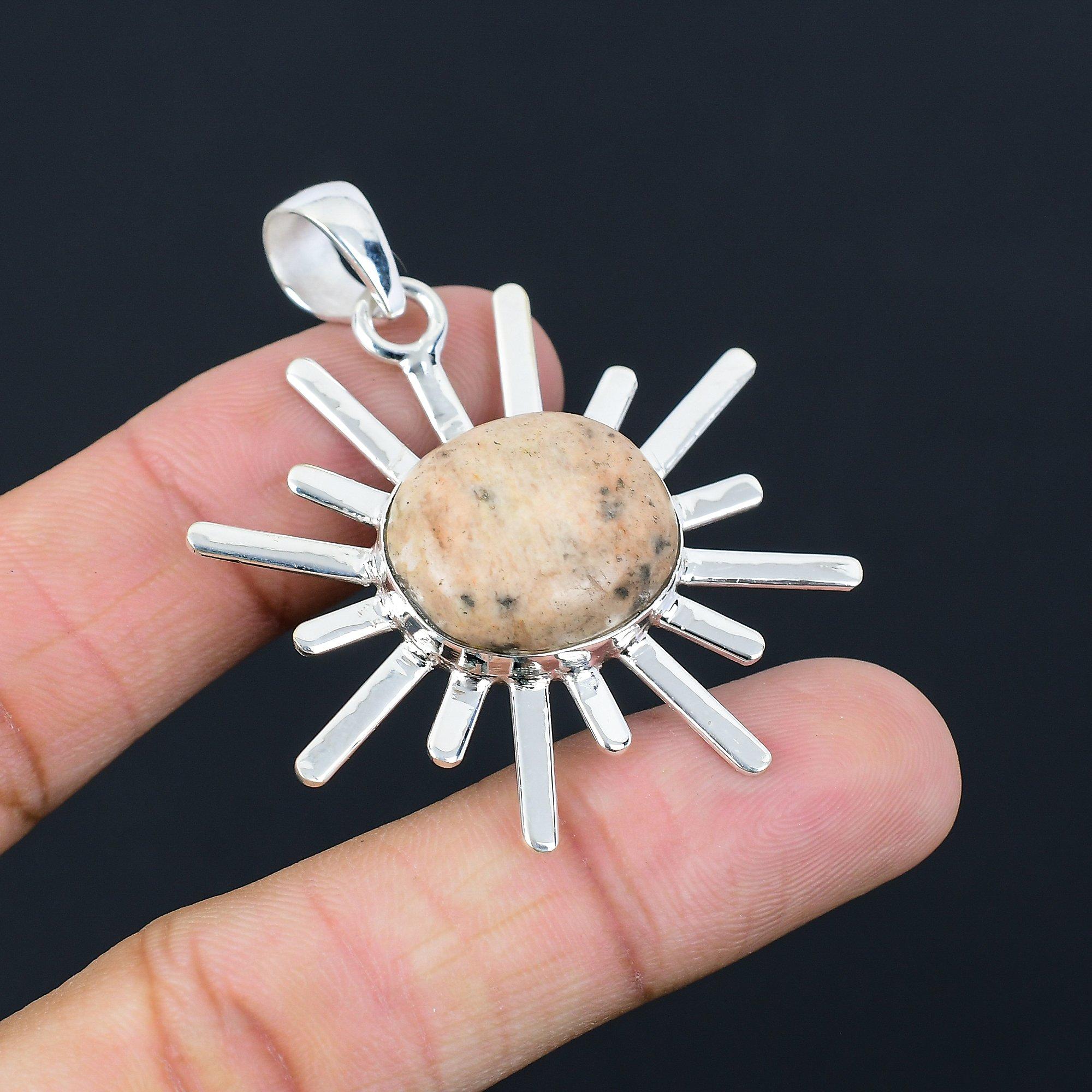 

Daughters Day Sale Sterling Silver Ocean Jasper Stone Trendy New Pendant Jewelry