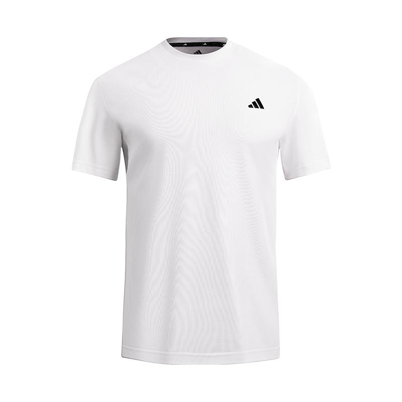 

Adidas Classic Three Stripes Quick-Dry T-Shirt Lightweight Breathable Fitness Top Round Neck Short Sleeve Men tops White KC3740 M