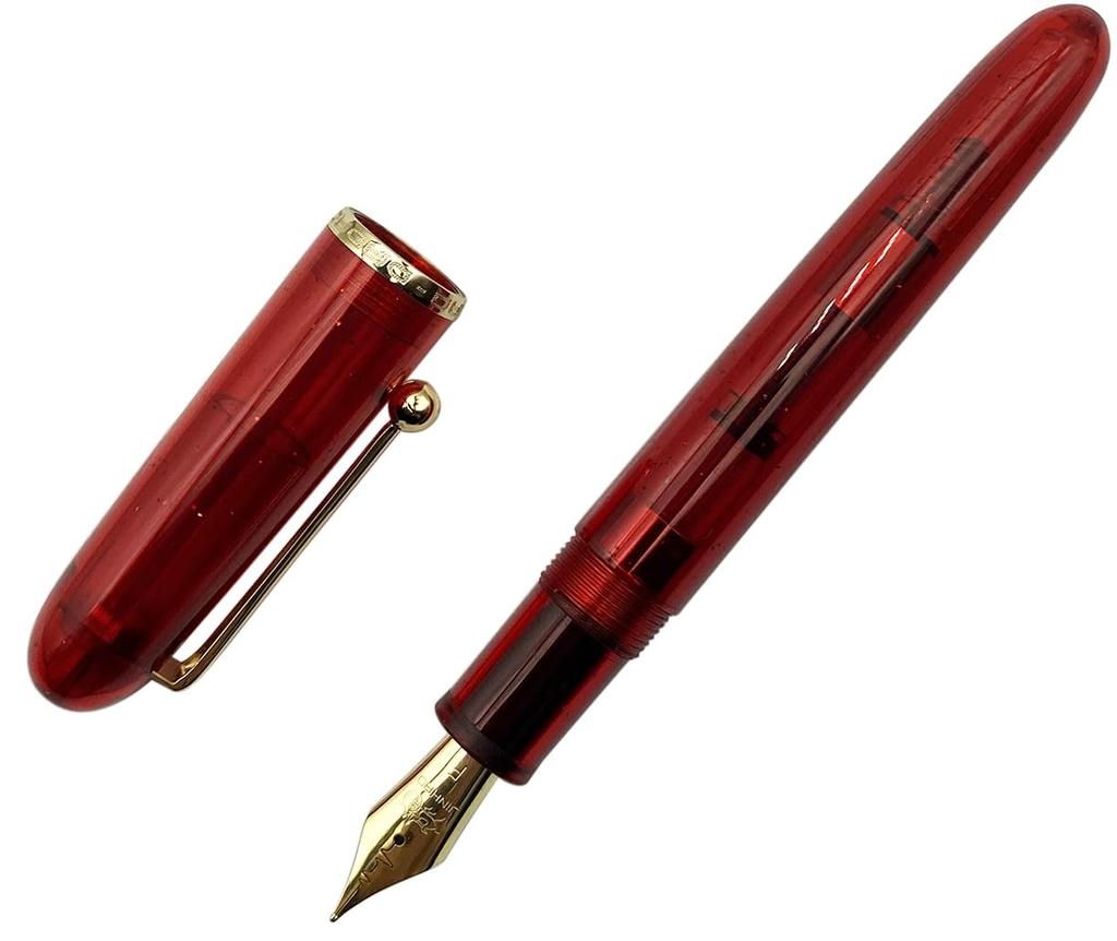 Gullor Acrylic Fountain Heartbeat Transparent Fine Nib Pen, Tip, Red, (0.5mm)