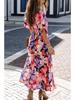 Summer 2025 Women's Fashion: Sexy High-Waisted Print Slit Dress