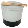 Pote de Miso Kamoshika Douguten para Conservar Miso Caseiro, Colher de Arroz de Bambu com Espátula para Miso, Feito no Japão, Cerâmica Banko, Preto