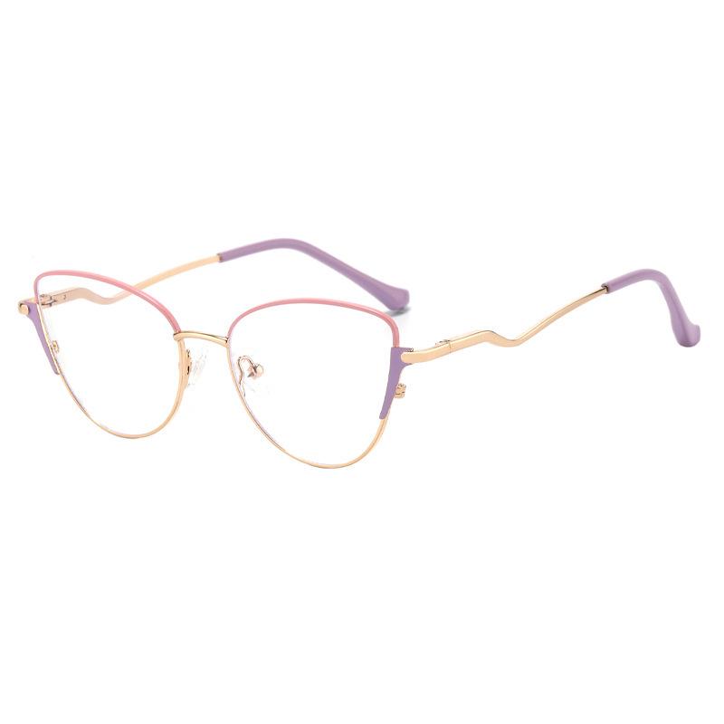 Cat-Eye Photochromic Glasses: Anti-Blue Light Metal Frame, Internet Celebrity Style