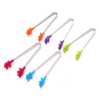 Mini Silicone Food Clip Non Slip Ice Square Coffee Sugar Bbq Tong Kitchen Tool