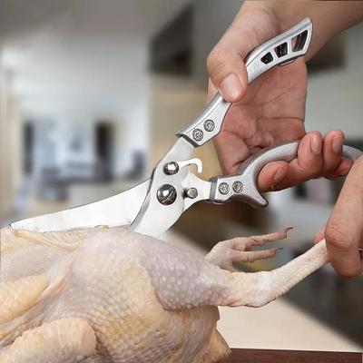 Upgrade Stainless Steel Multi-purpose Kitchen Scissors Powerful Chicken Bone Scissors Large Household Food Scissor Kitchen Knife