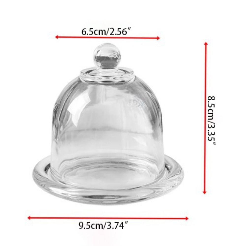 Glass Craft Cake Serving Tray With Lid Dessert Table Ornaments Dessert Storage Stand Birthday