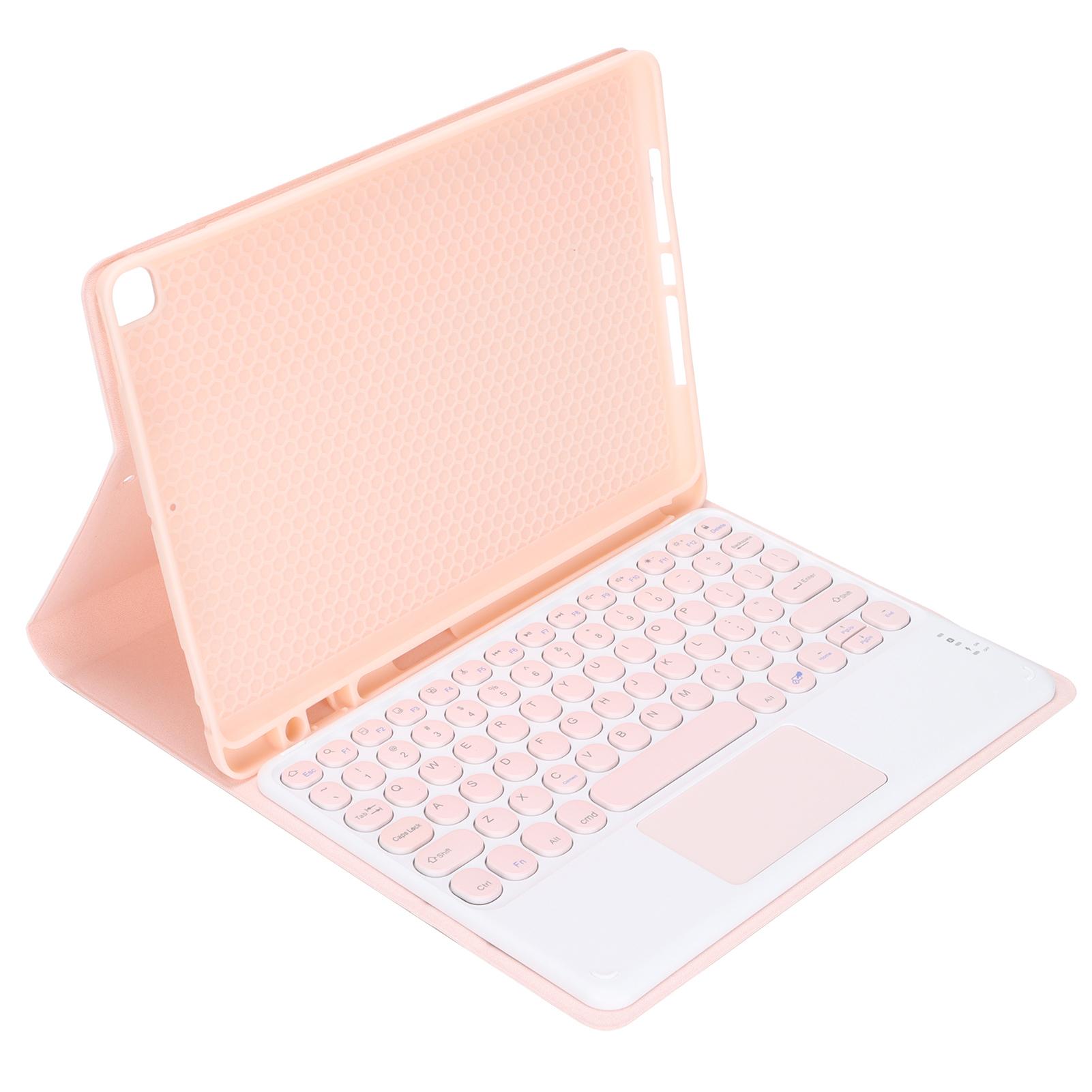 

Чехол-клавиатура 10 дюймов, круглые сенсорные беспроводные клавиатуры с силиконовым чехлом для IOS розовый