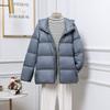 Thin and Light Down Jacket Women's Shopping Mall Hooded Slim% White Duck Down Plus Size Light Cocoon Bread Jacket Thick