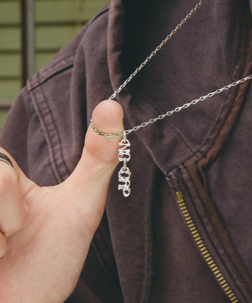 Maz Silver No Cap Lettering Necklace