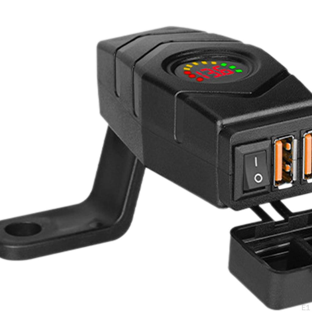 Motorcycle Phone Charger Quick Disconnect Double USB Adapter for Phones