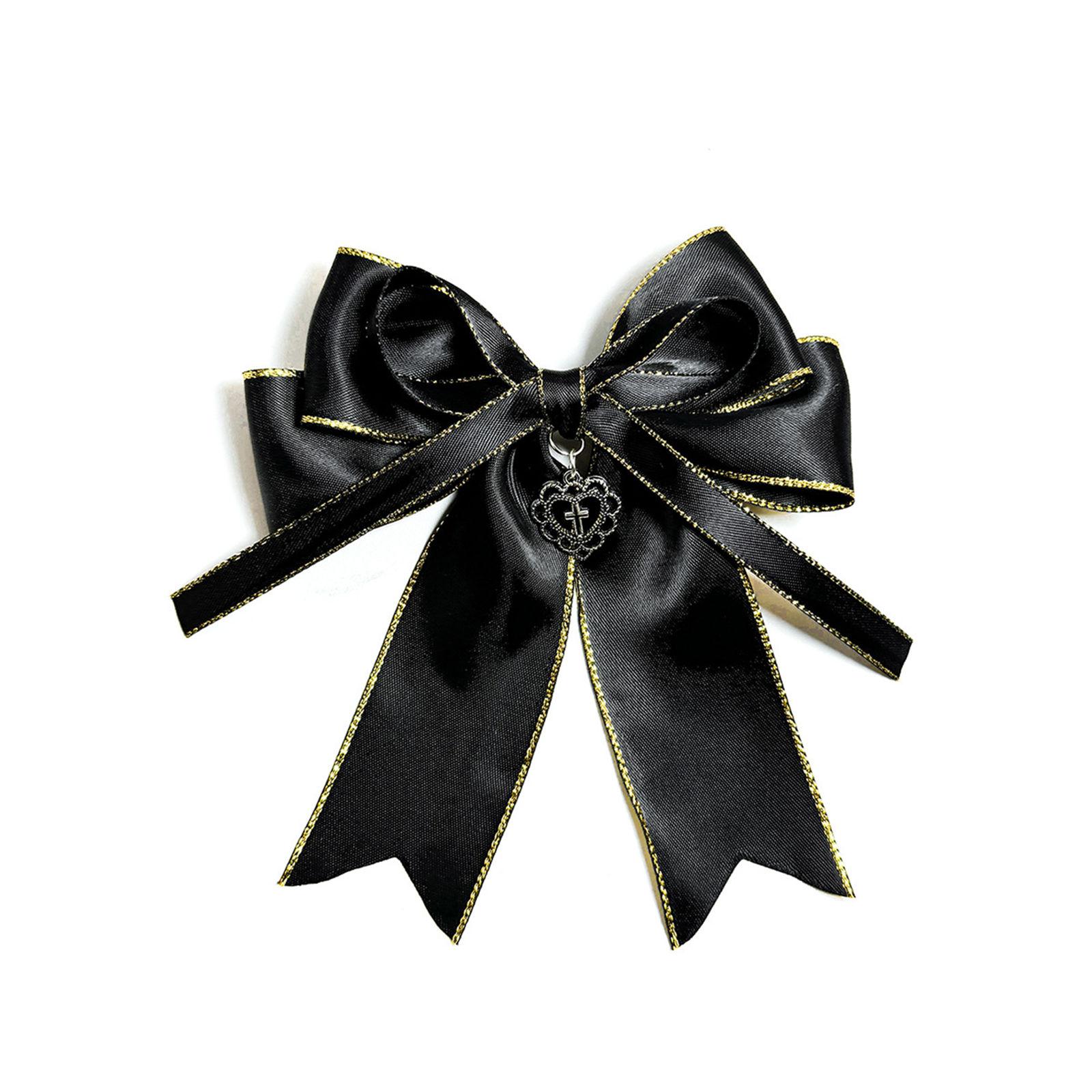 Elaborate Hairpin Large Bow Hair Clip Black Elegant 2000s-style Bow Bunches Headdress Sweet Balletcore 1