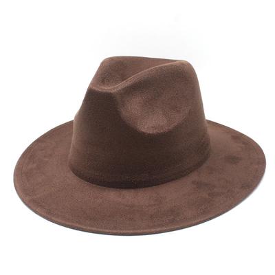 Semišový pánský dámský jazzový klobouk Módní Vintage britský plstěný klobouk Plstěný cylindr Dámský klobouk