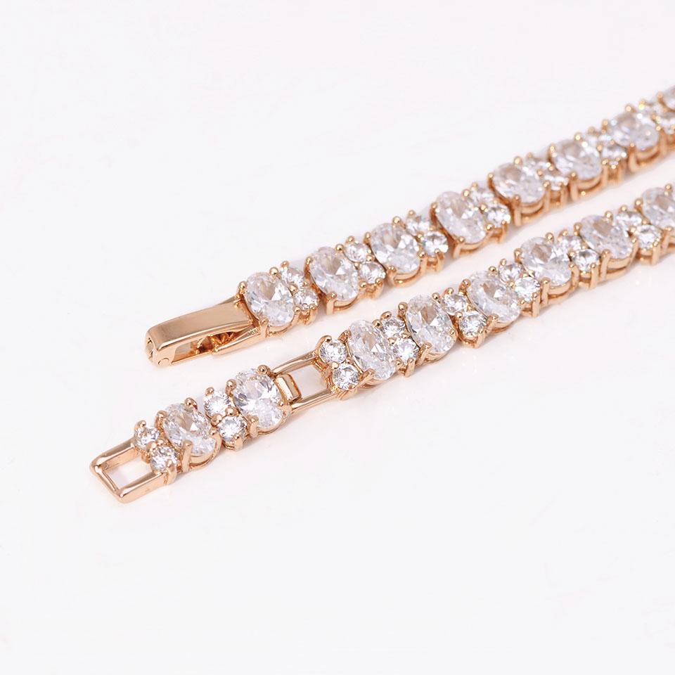 MxGxFam ( 19.3 Cm X 6 Mm ) 585 Gold Plated Micro Full Zircon Bracelets for Women Men Fashion Jewelry