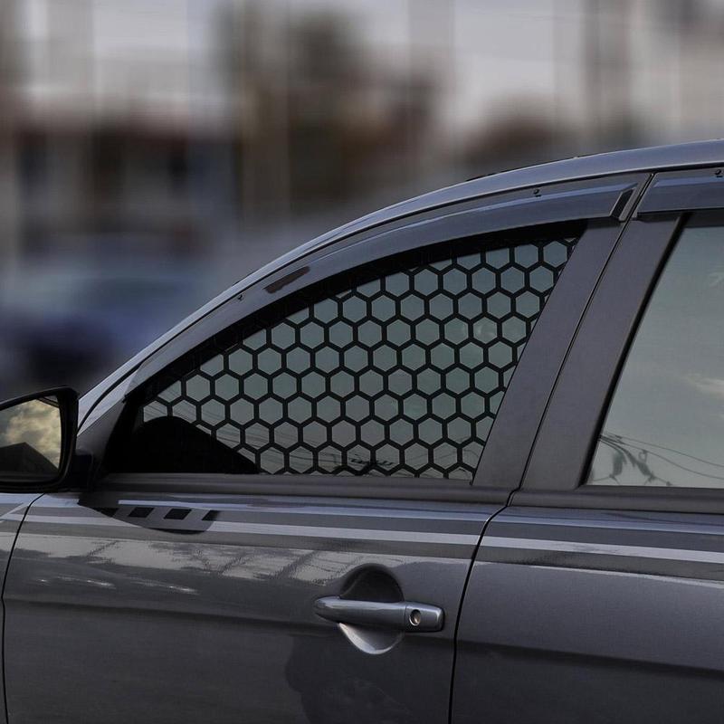 Universal 75X50cm Hexagon Geometric Mesh Pattern Vinyl Sticker For Window Car Accessories Self-Adhesive Side Window Sun Shade