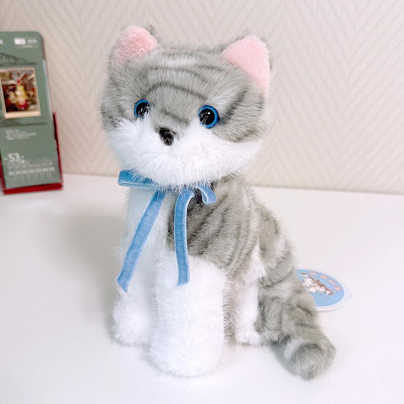 Plüschkatzenpuppe mit weichem Kurzplüsch und PP-Baumwollfüllung als Geschenk für Kinder