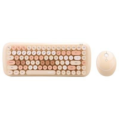 Mofii Candy Keyboard Mouse Combo 2,4g Wireless Mixed Color 84 Key Mini Keyboard Mouse Set with Circular Punk Caps