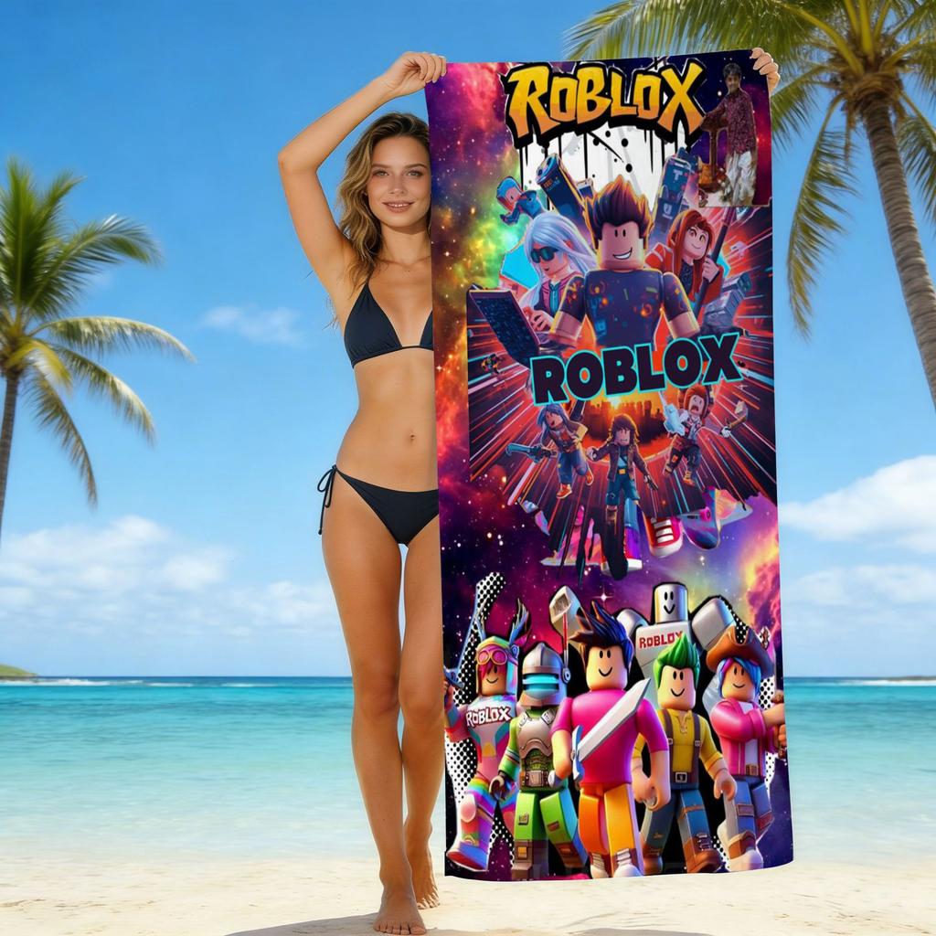 Roblox Roblox Game Beach Towel European And American Microfiber Bath Towel Beach Children Adult Towel