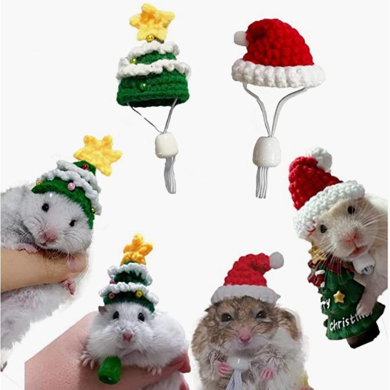 Handmade Woven Christmas Hat Decor - Mini Party Accessory for Pets - Cute Animal Cap for Home Decoration Practical Pet Hat